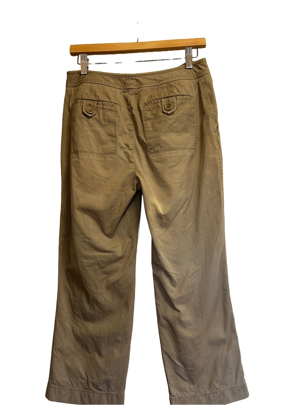 Vintage Ann Taylor 90s Cotton Rayon Blend Khaki Chino Pants - Picture 5 of 6